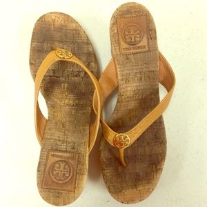 Tory Burch Suzy Cork Wedge Thong Sandal size 7.5